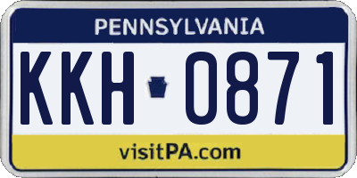 PA license plate KKH0871