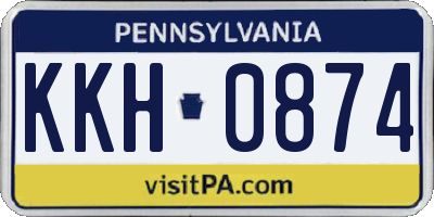 PA license plate KKH0874