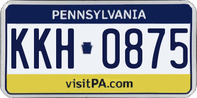 PA license plate KKH0875