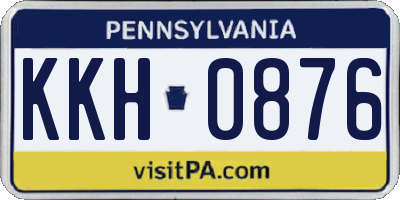 PA license plate KKH0876