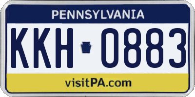 PA license plate KKH0883