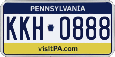 PA license plate KKH0888