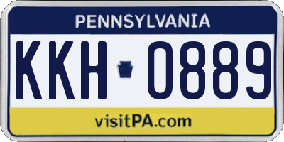 PA license plate KKH0889