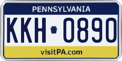 PA license plate KKH0890