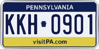 PA license plate KKH0901