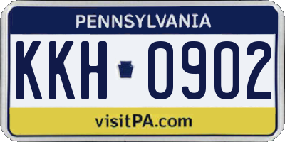 PA license plate KKH0902