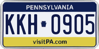 PA license plate KKH0905
