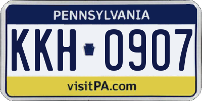 PA license plate KKH0907