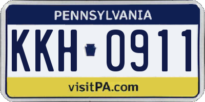 PA license plate KKH0911