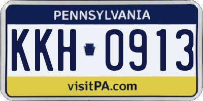 PA license plate KKH0913