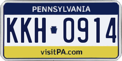 PA license plate KKH0914