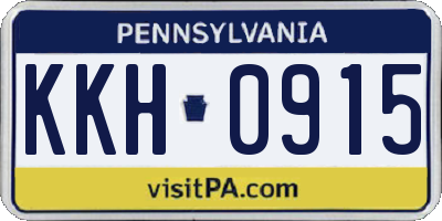 PA license plate KKH0915