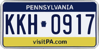PA license plate KKH0917