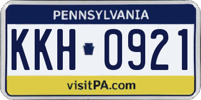 PA license plate KKH0921
