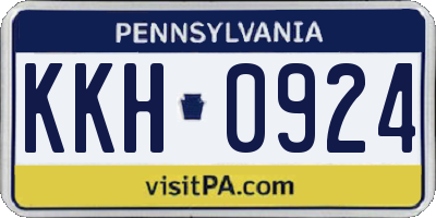 PA license plate KKH0924