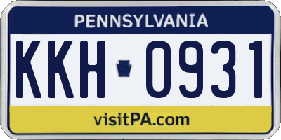 PA license plate KKH0931