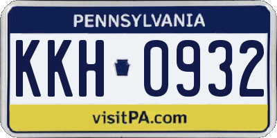 PA license plate KKH0932