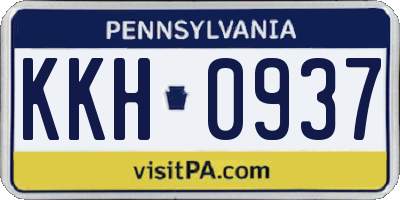 PA license plate KKH0937