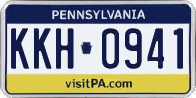 PA license plate KKH0941