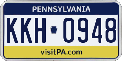 PA license plate KKH0948