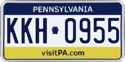 PA license plate KKH0955