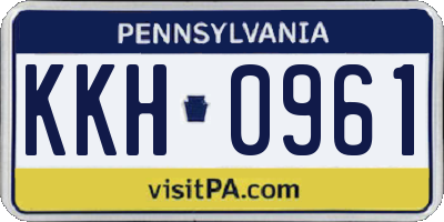 PA license plate KKH0961