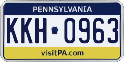 PA license plate KKH0963