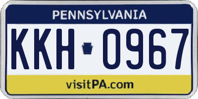 PA license plate KKH0967