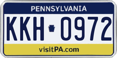 PA license plate KKH0972