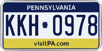 PA license plate KKH0978