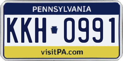 PA license plate KKH0991