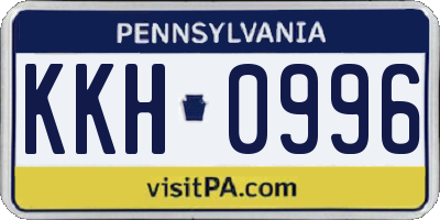 PA license plate KKH0996