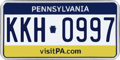 PA license plate KKH0997