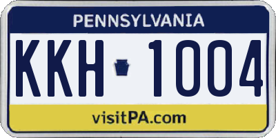 PA license plate KKH1004
