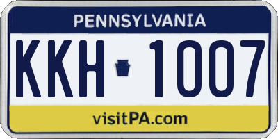 PA license plate KKH1007