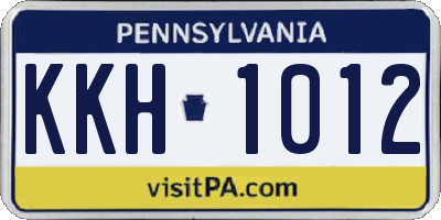 PA license plate KKH1012