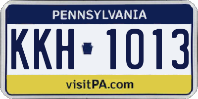 PA license plate KKH1013