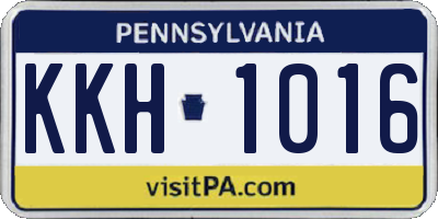 PA license plate KKH1016