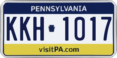 PA license plate KKH1017