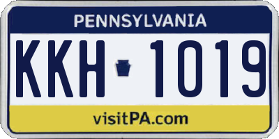 PA license plate KKH1019