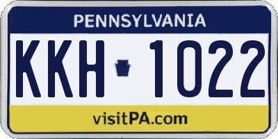 PA license plate KKH1022