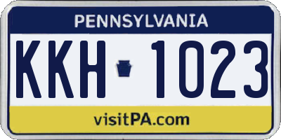 PA license plate KKH1023