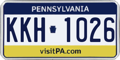 PA license plate KKH1026