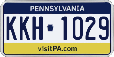 PA license plate KKH1029