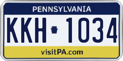 PA license plate KKH1034