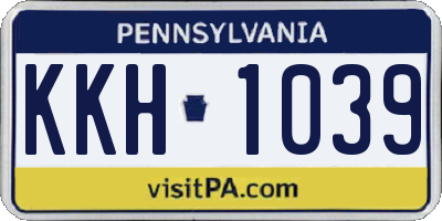 PA license plate KKH1039