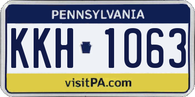 PA license plate KKH1063
