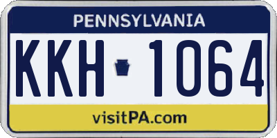 PA license plate KKH1064