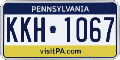 PA license plate KKH1067