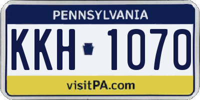 PA license plate KKH1070